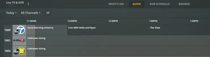 live tv dvr