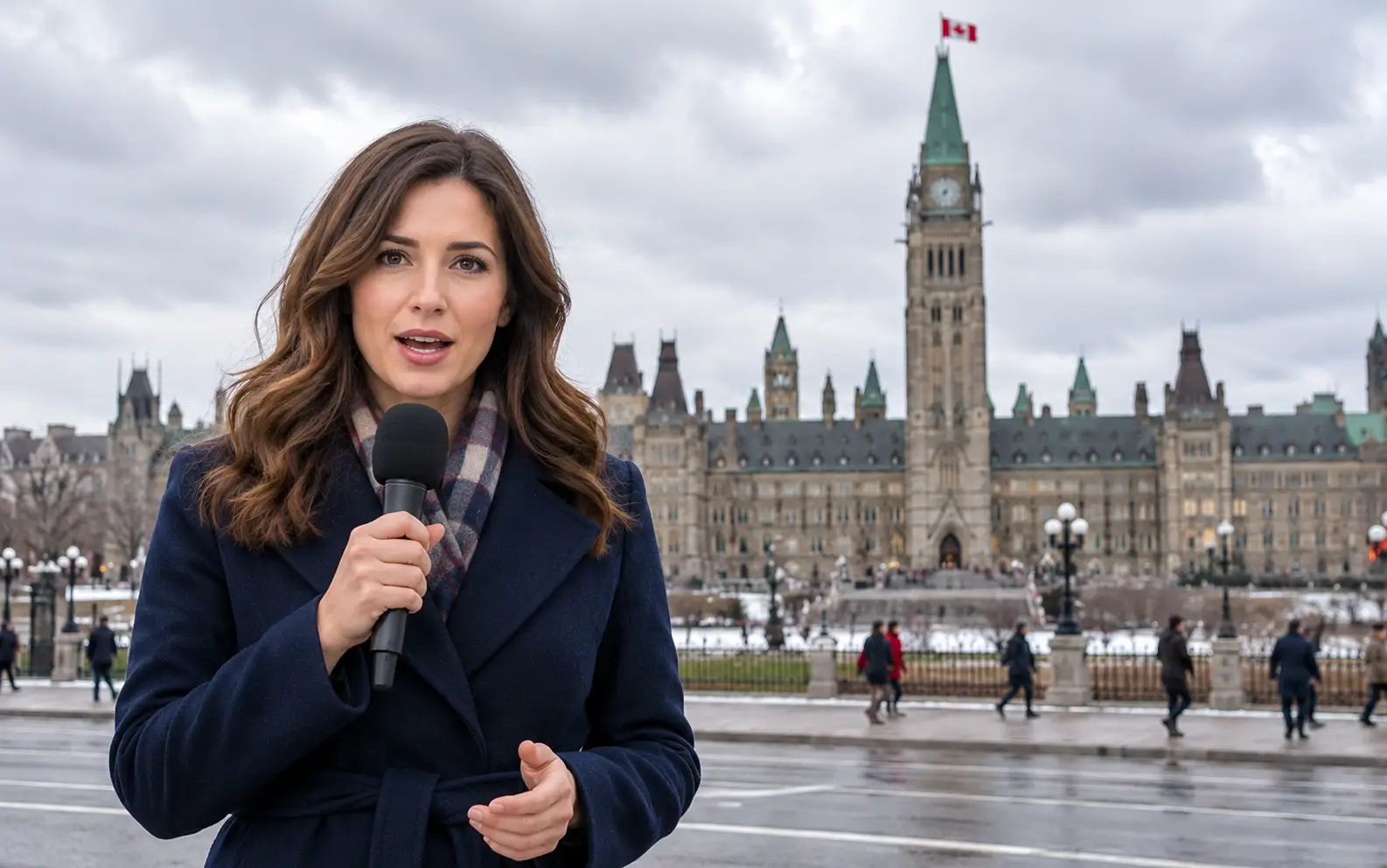 Canadian local news anchor on air